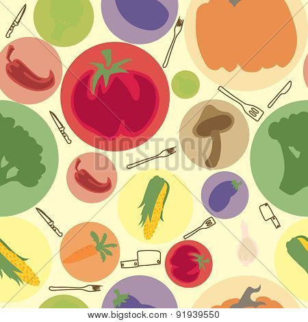 vegetables vector seamless pattern