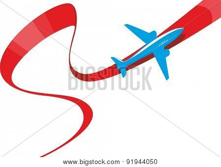 vector image of silhouette of jet airplane