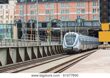 Modern  Train In Sweden