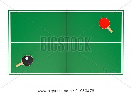 Ping-pong Tennis Table With Paddles