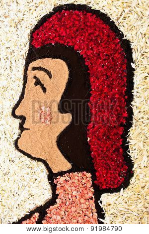 Infiorata baroque feast images made of flower petals, Noto, Sicily