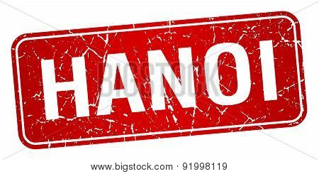 Hanoi Red Stamp Isolated On White Background