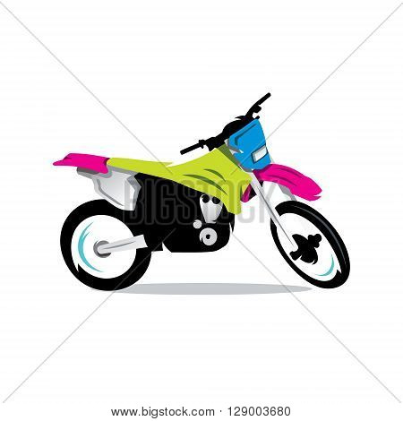 Motocross off-road driving Isolated on a White Background