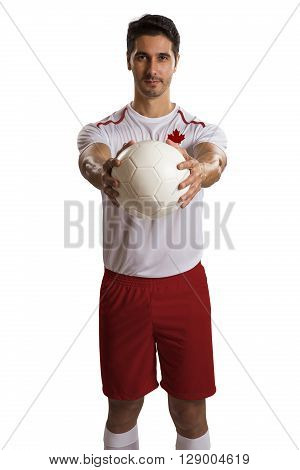 Canadian futebol soccer in a white background