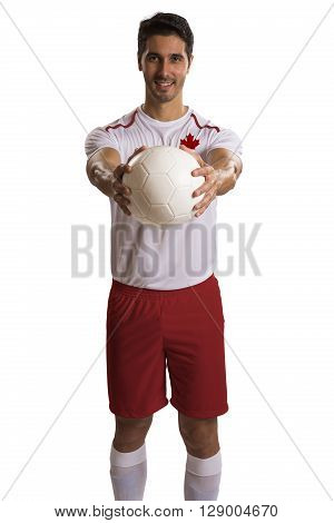 Canadian futebol soccer in a white background