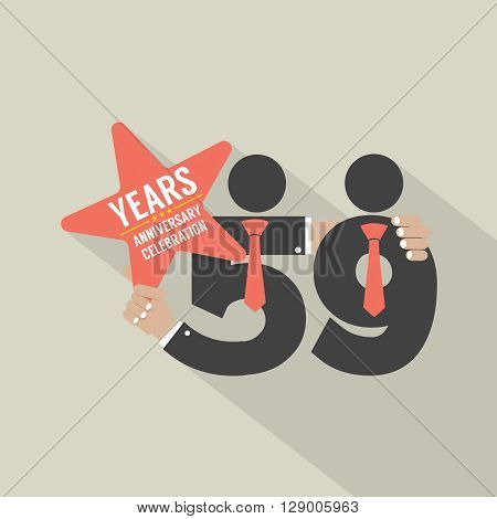 59th Years Anniversary Typography Design Vector Illustration. EPS 10