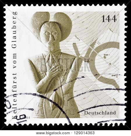 GERMANY - CIRCA 2005 : Cancelled postage stamp printed by Germany, that shows Celtic prince of Glauberg.
