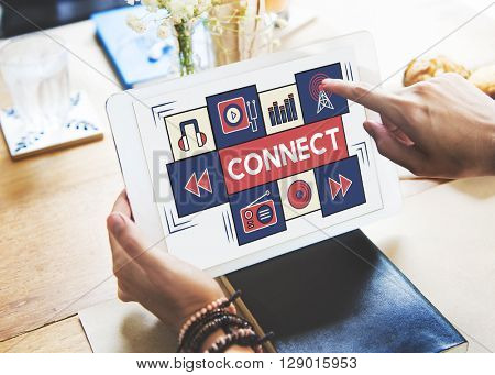 Connect Music Digital Audio Technology Concept