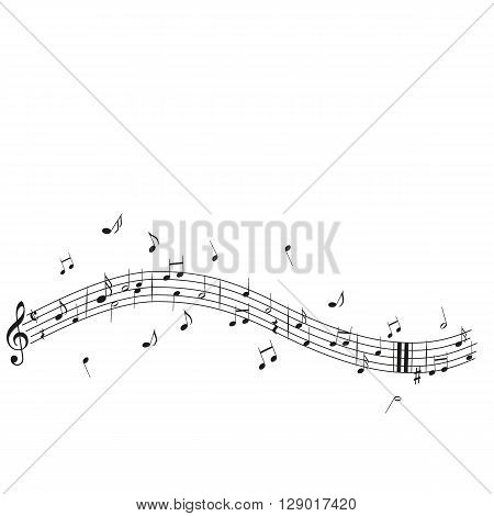 a moving illustration with the silhouettes of musical notes