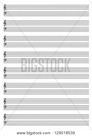 a staff illustration with the silhouettes of musical notes