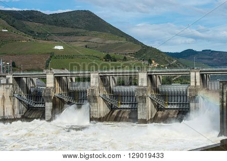 Hydroelectric dam, Electricity, Energy, Douro Valley, Portugal