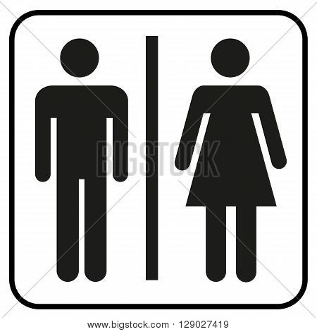 a pictogram of a man and woman WC