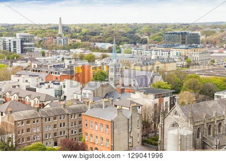 Aerial view of Dublin, capital of Ireland