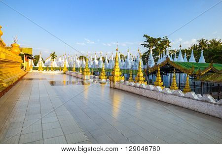 Myanmar Mandalay the Kuthodaw Paya temple known olso as 'the world's biggest book'.