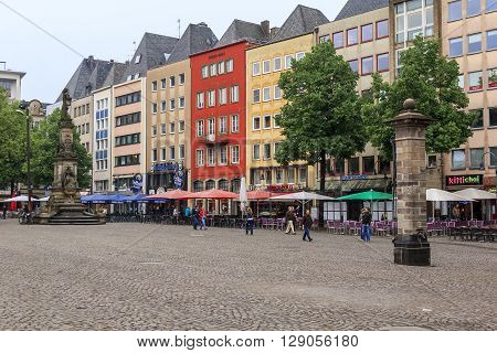 Cologne, Germany - May 16: This is the historic center of Cologne - Alter Markt Square May 16, 2013 in Cologne, Germany.