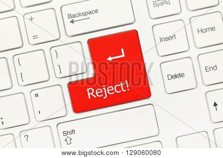 White Conceptual Keyboard - Reject (red Key)
