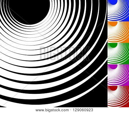 Abstract Background Set With Concentric Rotating Lines
