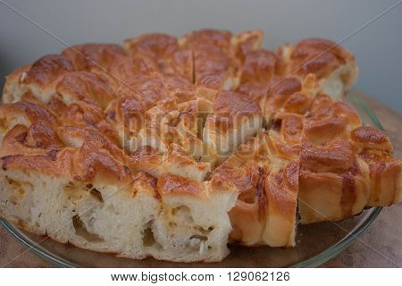 pie dough stuffed with meat cooked in the oven