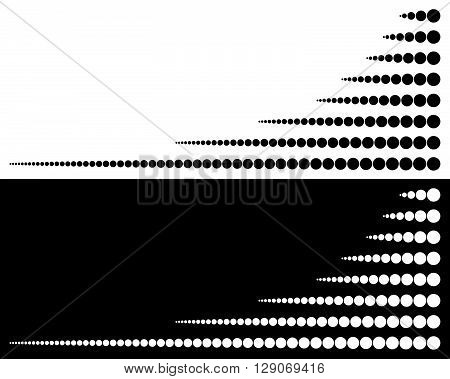 Set Of Circles From Big To Small In Horizontal Lines