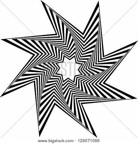 Pointed, Edgy Shape Rotating Inwards.