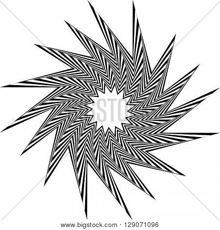 Pointed, Edgy Shape Rotating Inwards.