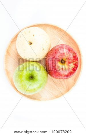 Three different kind of apples on white background, stock photo