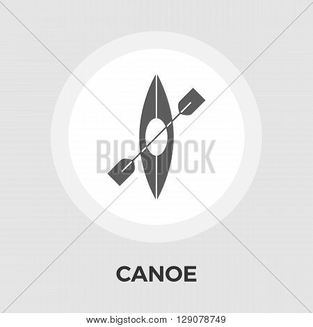 Canoe icon vector. Flat icon isolated on the white background. Editable EPS file. Vector illustration.