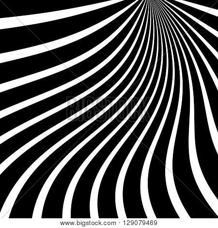 Twisty Radiating Lines. Spiral, Vortex Converging, Radial Stripes With Distortion