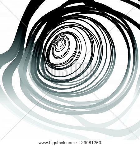 Abstract Artistic Image With Random Concentric Distorted Circles - Circular Shapes
