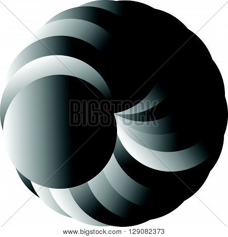 Grayscale Abstract Circular Element