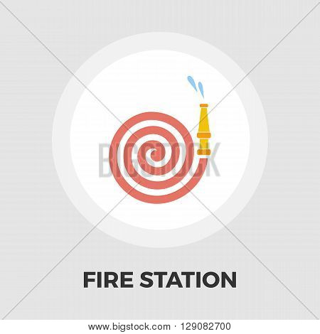 Fire Station icon vector. Flat icon isolated on the white background. Editable EPS file. Vector illustration.
