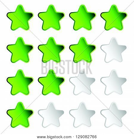 Star Rating Element With 4 Star For Valuation, Review, Voting Concepts.