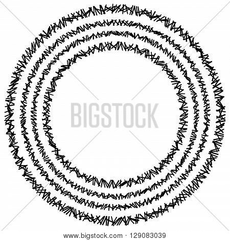 Concentric Circle Element Made Of Rectangles. Geometric Circle Design.