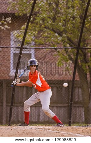 Morton Grove, IL, USA - 05.06.2106. Youth Baseball Match between Norwood Park Team and Morton Grove Park Team took place in Morton Grove, IL on 05.06.2016