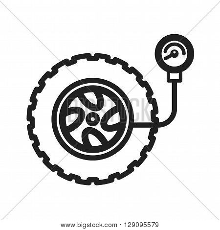 Tyre, car, pressure icon vector image. Can also be used for car servicing. Suitable for use on web apps, mobile apps and print media.