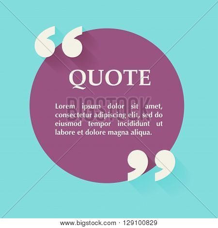 Quote Blank Template. Design Elements, Circle Business Card Template, Paper Sheet, Information, Text