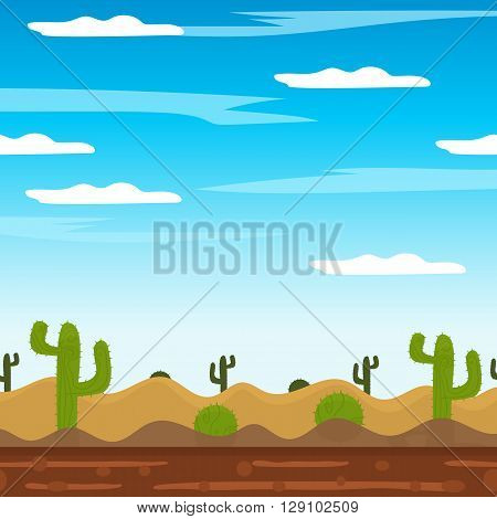 game background cactus desert heat journey cartoon