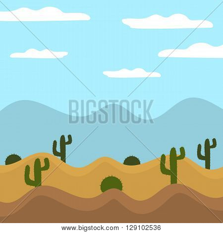game background cactus desert heat journey cartoon
