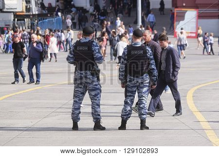 Moscow, Russia - May, 6, 2016: police men in a center of Moscow, Russia