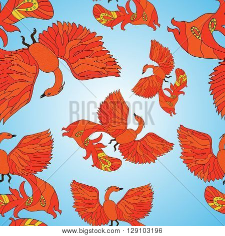 seamless texture fairy glow red painted bird