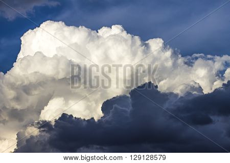 Dark storm clouds closeup horizonta beautiful contrast