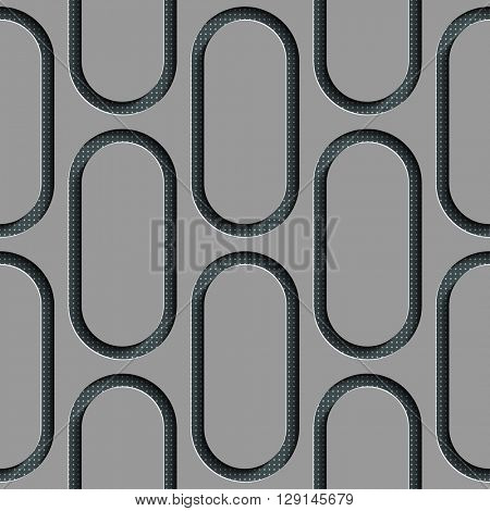 Seamless Ellipse Pattern. Vector Gray Background