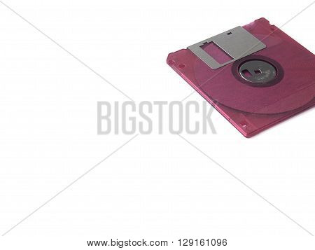 Fuchsia pink floppy disk or diskette isolated on white background floppy disk is magnetic computer data storage