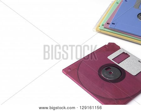 colorful floppy disk or diskette isolated on white background floppy disk is magnetic computer data storage