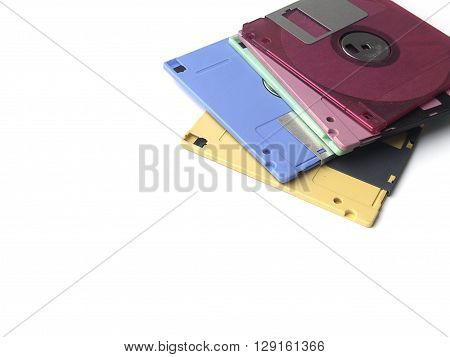 colorful floppy disk or diskette isolated on white background floppy disk is magnetic computer data storage