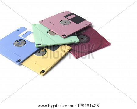 colorful floppy disk or diskette isolated on white background floppy disk is magnetic computer data storage