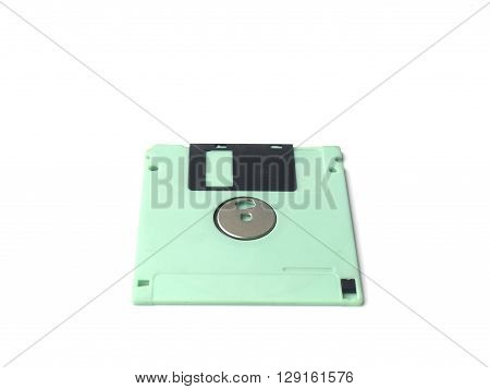 Light Green floppy disk or diskette isolated on white background floppy disk is magnetic computer data storage