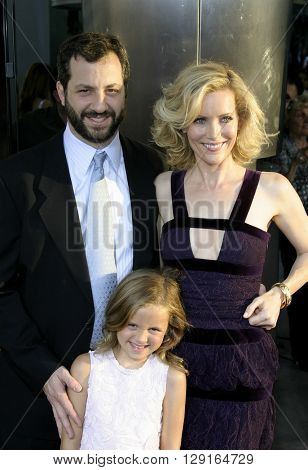 Judd Apatow, Leslie Mann and daughter Maude at the Los Angeles premiere of 