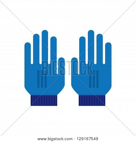 Mitten icon. Gloves icon. Pair of knitted christmas mittens. Winter mittens Knitted warm mittens. Pair of gloves. Mittens gloves for cold weathe. Vector illustration.