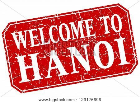 welcome to Hanoi red square grunge stamp